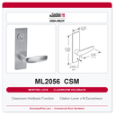Corbin Russwin ML2056 CSM Classroom Holdback Mortise Lockset | Grade 1 Commercial