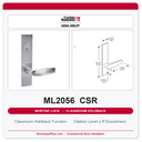 Corbin Russwin ML2056 CSR Classroom Holdback Mortise Lockset | Grade 1 Commercial