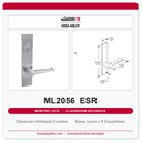 Corbin Russwin ML2056 ESR Classroom Holdback Mortise Lockset | Grade 1 Commercial