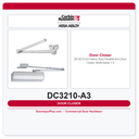 Corbin Russwin DC3210-A3 Heavy Duty Parallel Arm Door Closer, Multi-Sized 1–6