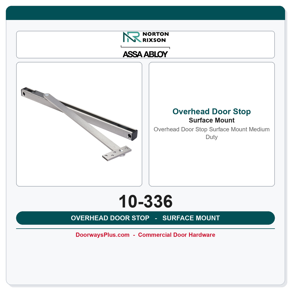 Rixson 10-336 Overhead Door Stop Surface Mount Medium Duty