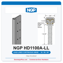 NGP HD1100A-LL Concealed Geared Continuous Hinge Lead-Lined Dual-Row 83/85/95" Clear Anodized | National Guard