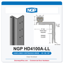 NGP HD4100A-LL Concealed Swing-Clear Geared Continuous Hinge Lead-Lined Dual-Row 83/85/95" Clear Anodized | National Guard