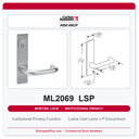 Corbin Russwin ML2069 LSP Institutional Privacy Mortise Lockset | Grade 1 Commercial