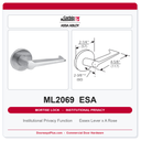 Corbin Russwin ML2069 ESA Institutional Privacy Mortise Lockset | Grade 1 Commercial