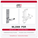Corbin Russwin ML2069 PSR Institutional Privacy Mortise Lockset | Grade 1 Commercial