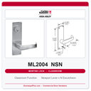 Corbin Russwin ML2004 NSN Classroom Mortise Lockset | Grade 1 Commercial