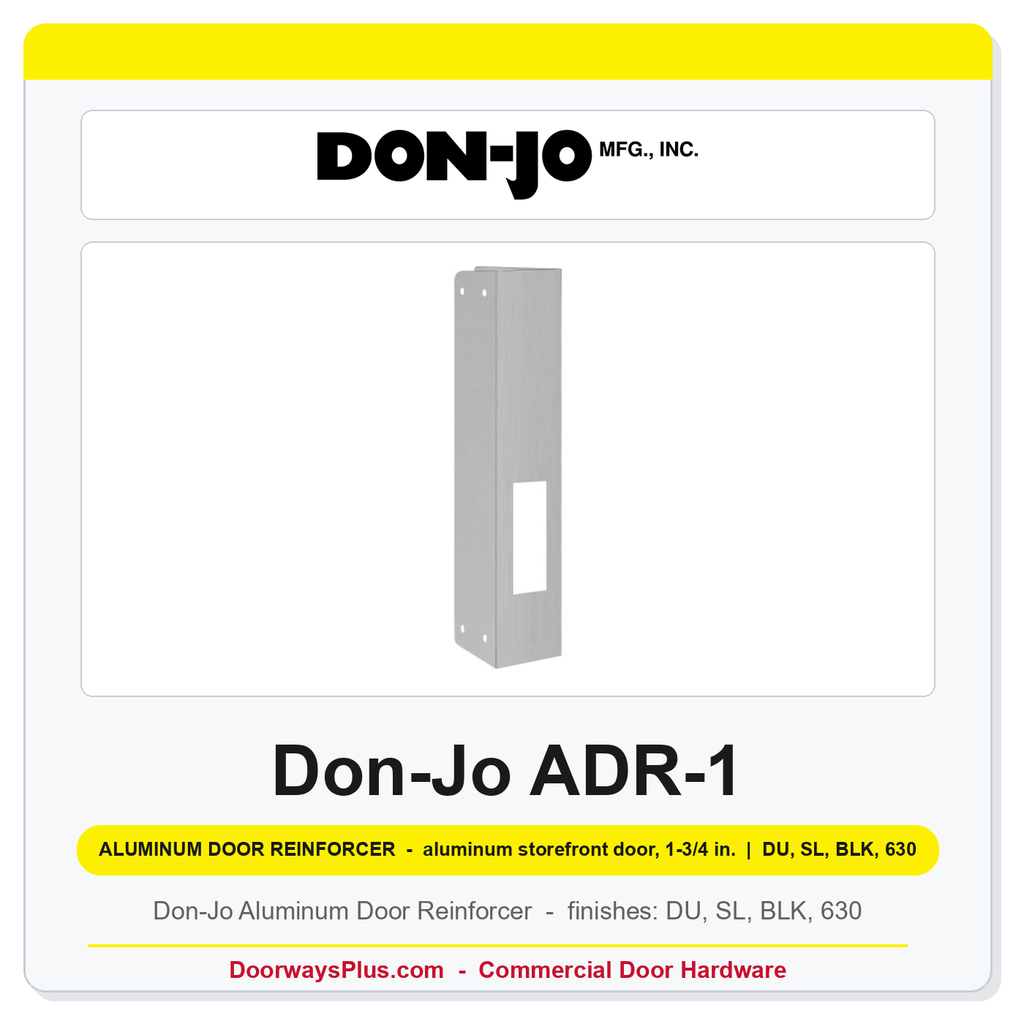 Don-Jo ADR-1 Aluminum Door Reinforcer | 2" x 10.5" | 1-3/4" Door