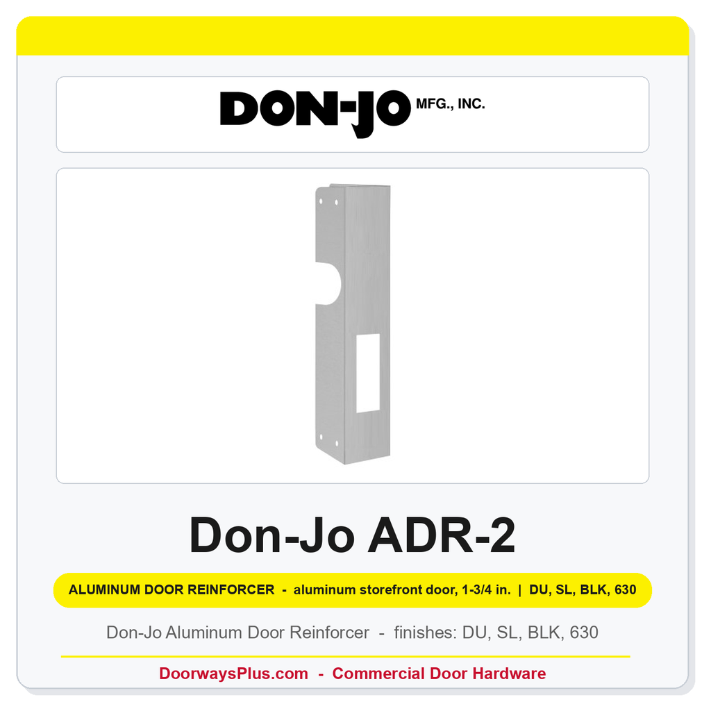 Don-Jo ADR-2 Aluminum Door Reinforcer | 2" x 10.5" | 1-3/4" Door
