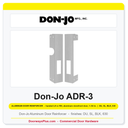 Don-Jo ADR-3 Aluminum Door Reinforcer | 2" x 10.5" | Handed LH / RH