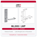 Corbin Russwin ML2053 LWP Entrance or Office Mortise Lockset | Grade 1 Commercial
