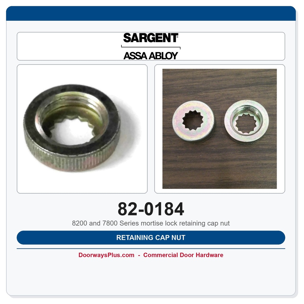 Sargent 82-0184 Retaining Cap Nut | 7800 & 8200 Series Mortise Lock