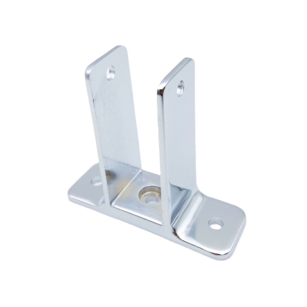 Two Ear Wall Bracket 3.5" Projection for 1-1/4" Toilet Partition Panels – Polished Chrome Zmac