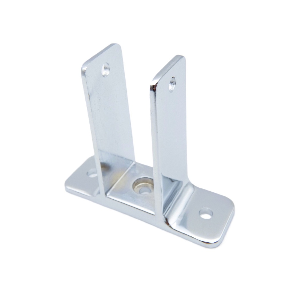 Two Ear Wall Bracket 3.5" Projection for 1-1/4" Toilet Partition Panels – Polished Chrome