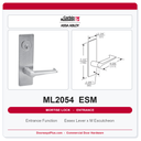 Corbin Russwin ML2054 ESM Entrance or Office Mortise Lockset | Grade 1 Commercial