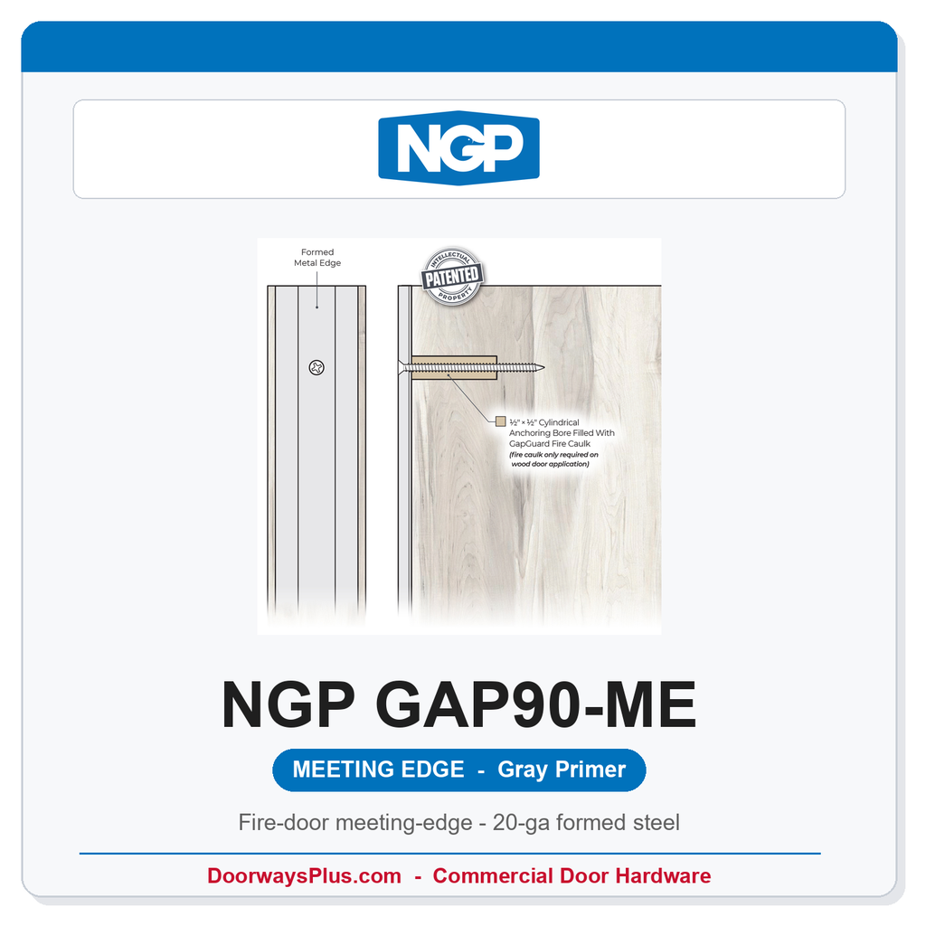 NGP GAP90-ME GapGuard Fire Door Meeting Edge and Perimeter Gap Solution - Gray Primer | National Guard