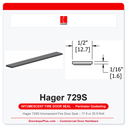 Hager 729S Intumescent Fire Door Seal – 17 ft or 25 ft Roll | Category G & J | UL Listed