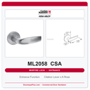 Corbin Russwin ML2058 CSA Entrance or Office Holdback Mortise Lockset | Grade 1 Commercial