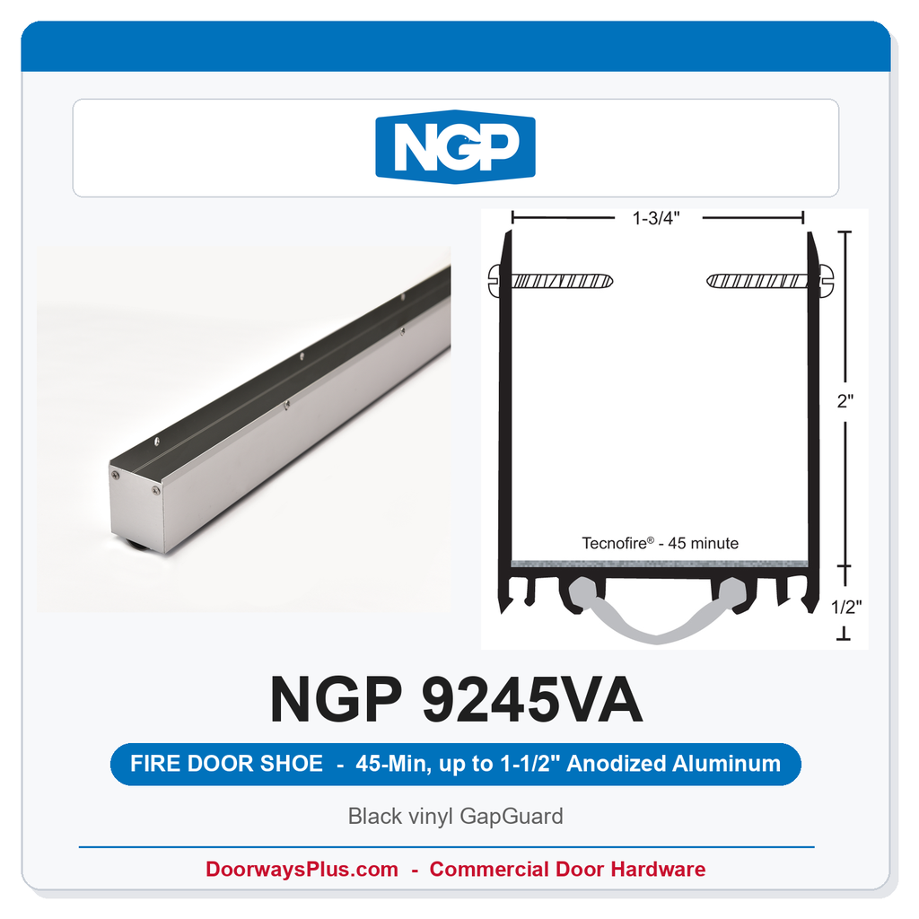 NGP 9245VA GapGuard 45-Min Fire Door Shoe - Anodized Aluminum | National Guard