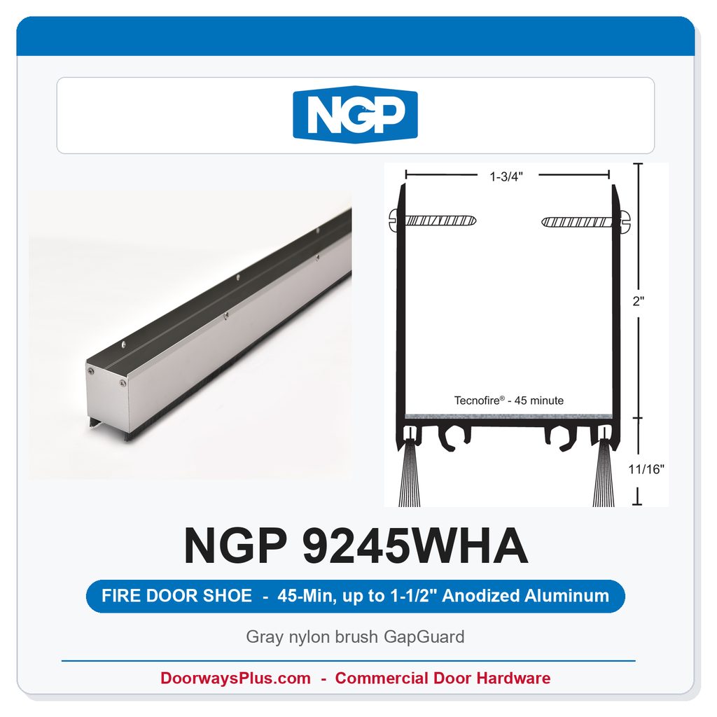 NGP 9245WHA GapGuard 45-Min Fire Door Shoe - Anodized Aluminum | National Guard
