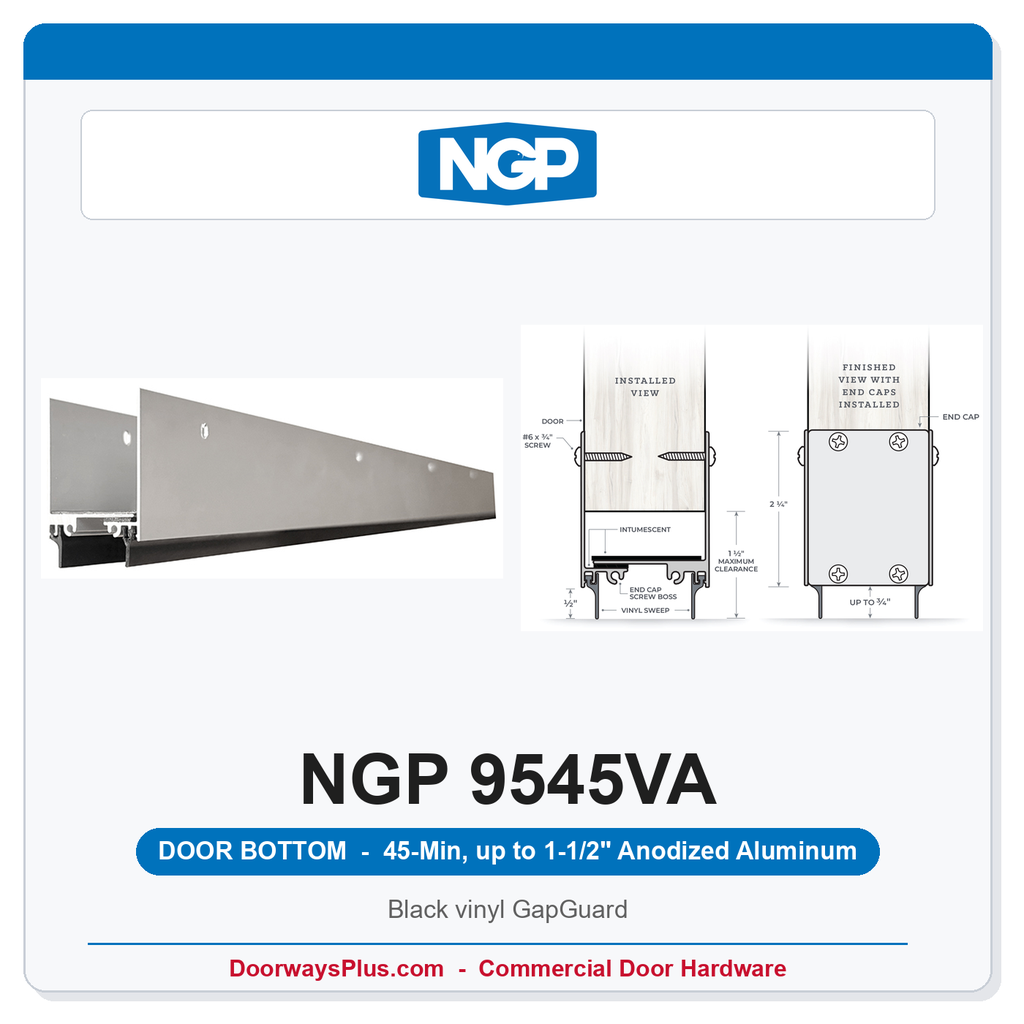 NGP 9545VA GapGuard 45-Min Door Bottom - Anodized Aluminum | National Guard