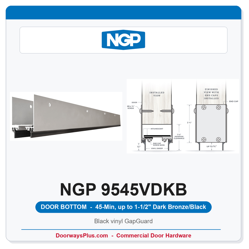 NGP 9545VDKB GapGuard 45-Min Door Bottom - Dark Bronze/Black | National Guard