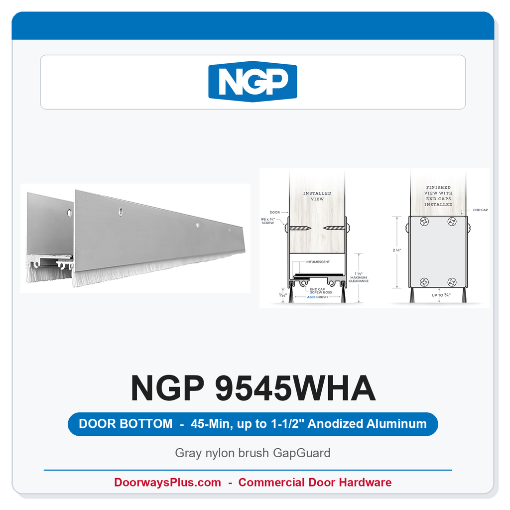 NGP 9545WHA GapGuard 45-Min Door Bottom - Anodized Aluminum | National Guard