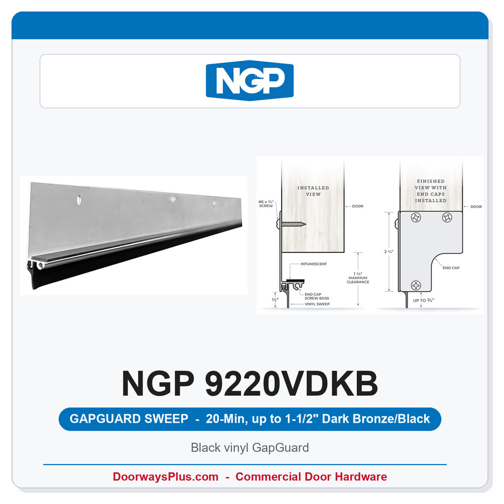 NGP 9220VDKB GapGuard 20-Min Door Sweep - Dark Bronze/Black | National Guard