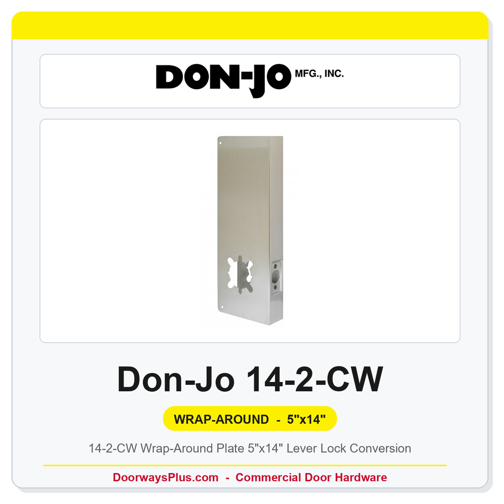 Don-Jo 14-2-CW Wrap-Around Plate | 5"x14" Lever Lock Conversion