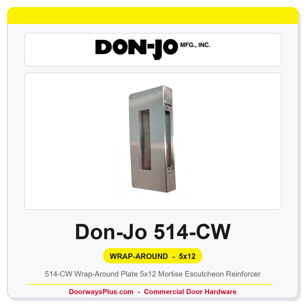 Don-Jo 514-CW Wrap-Around Plate 5x12 Mortise Escutcheon Reinforcer