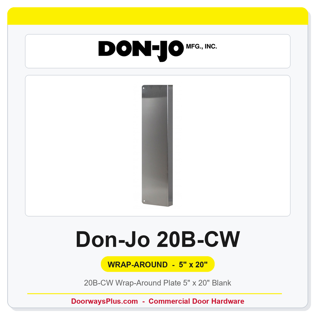 Don-Jo 20B-CW Wrap-Around Plate 5" x 20" Blank