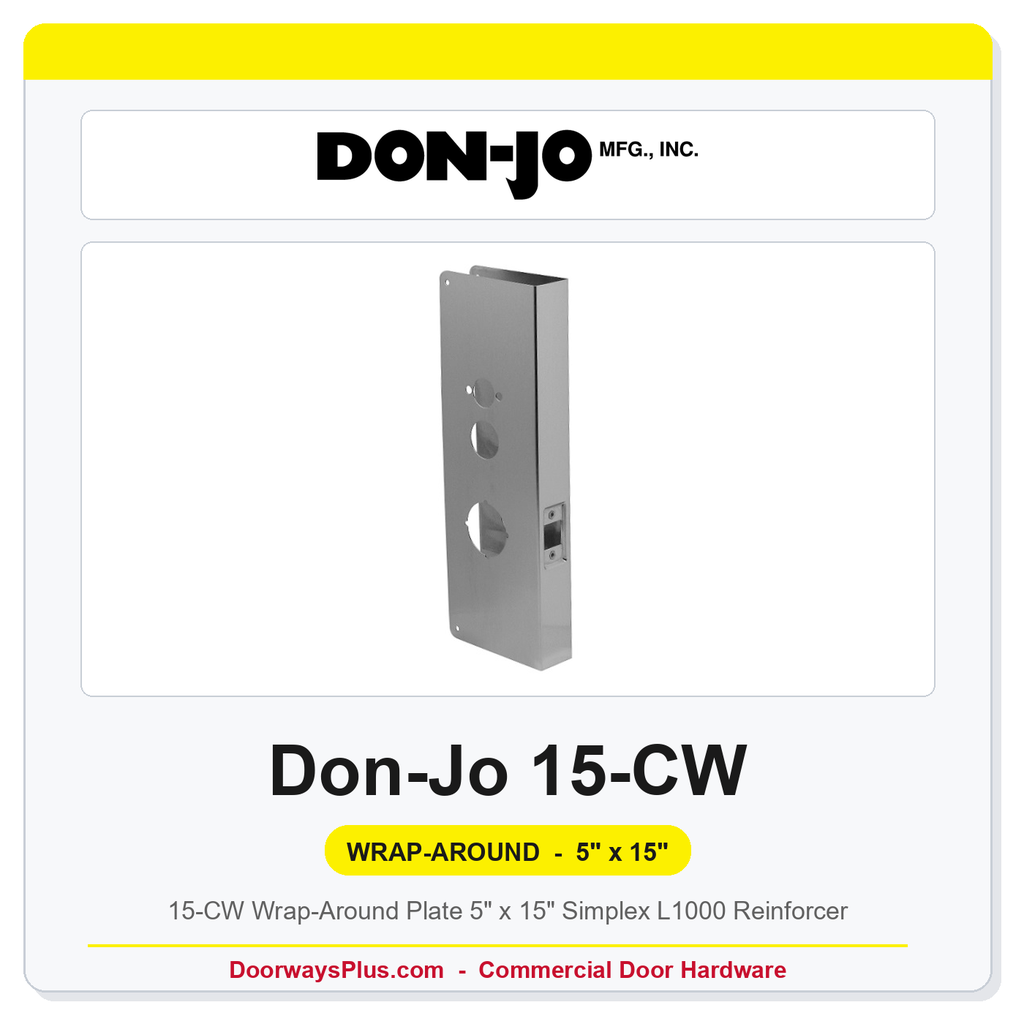 Don-Jo 15-CW Wrap-Around Plate 5" x 15" | Simplex L1000 Reinforcer