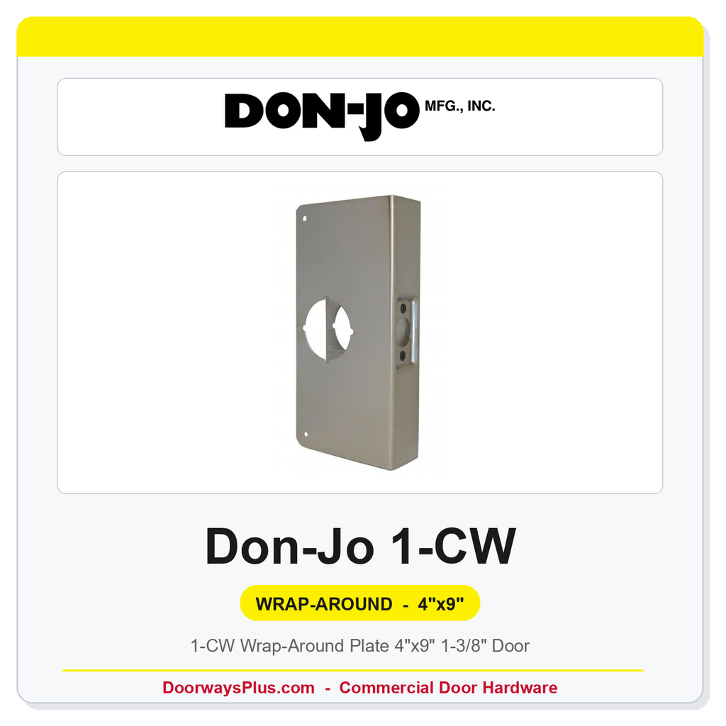 Don-Jo 1-CW Wrap-Around Plate | 4"x9" | 1-3/8" Door