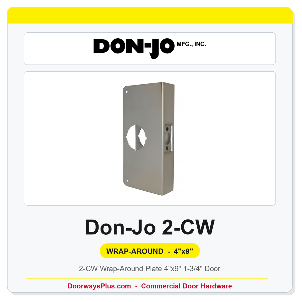 Don-Jo 2-CW Wrap-Around Plate | 4"x9" | 1-3/4" Door
