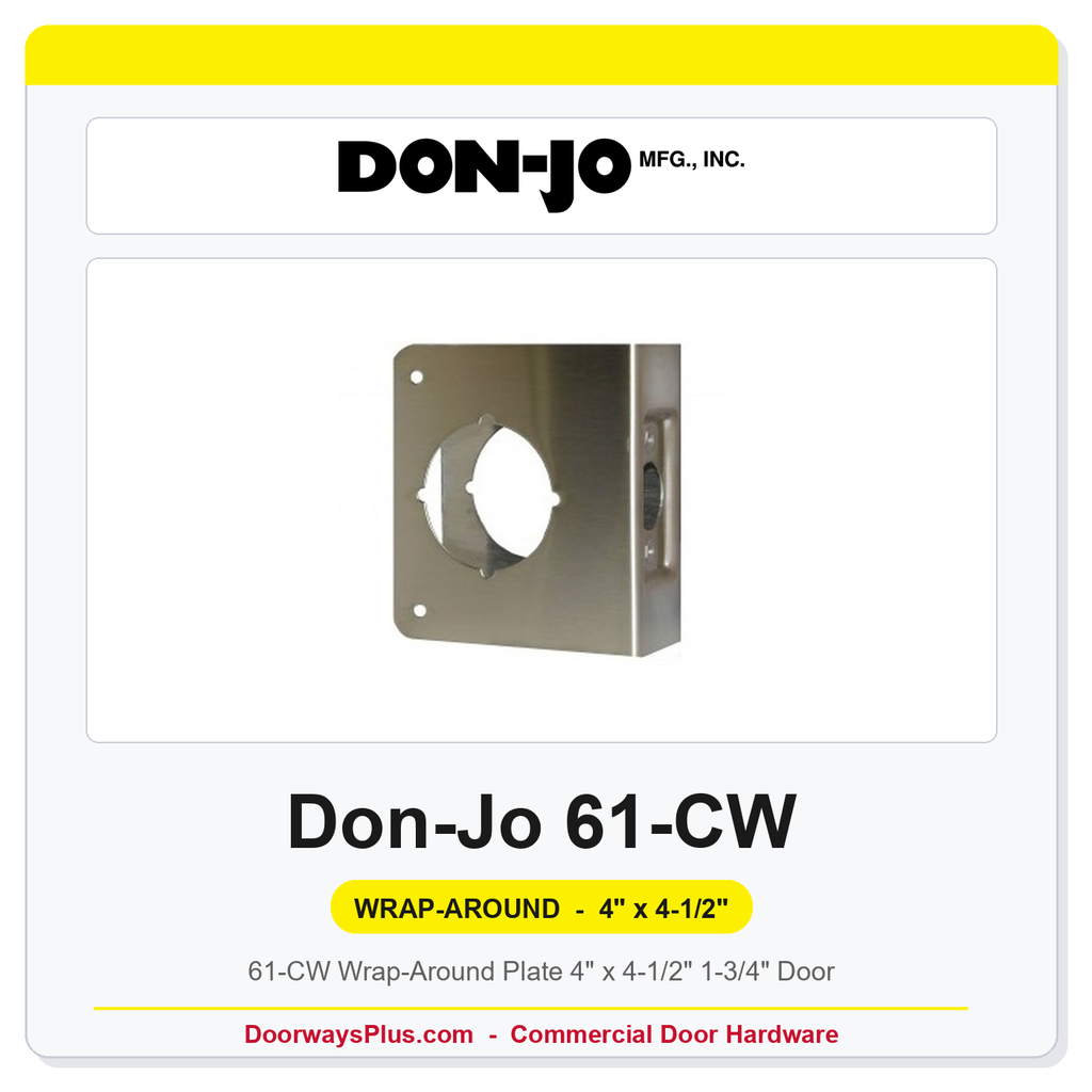 Don-Jo 61-CW Wrap-Around Plate | 4" x 4-1/2" | 1-3/4" Door