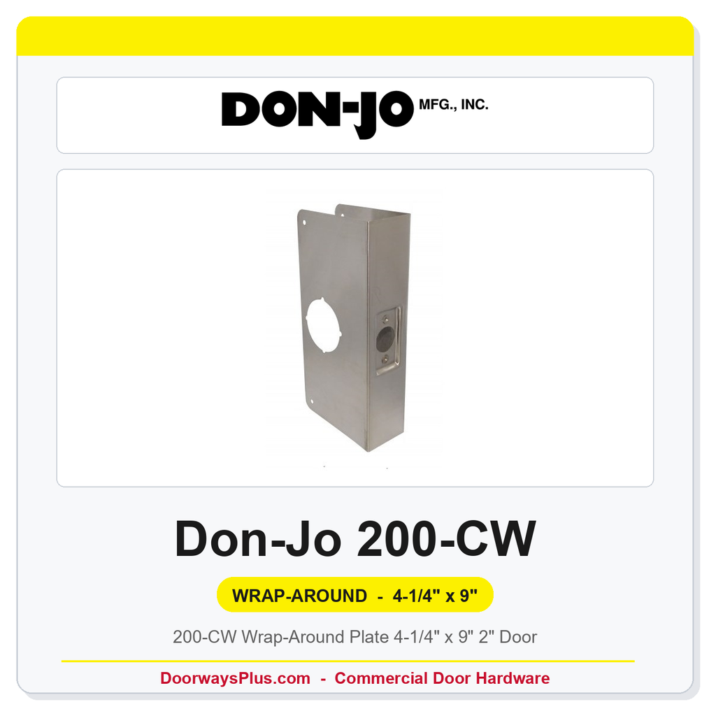 Don-Jo 200-CW Wrap-Around Plate 4-1/4" x 9" | 2" Door