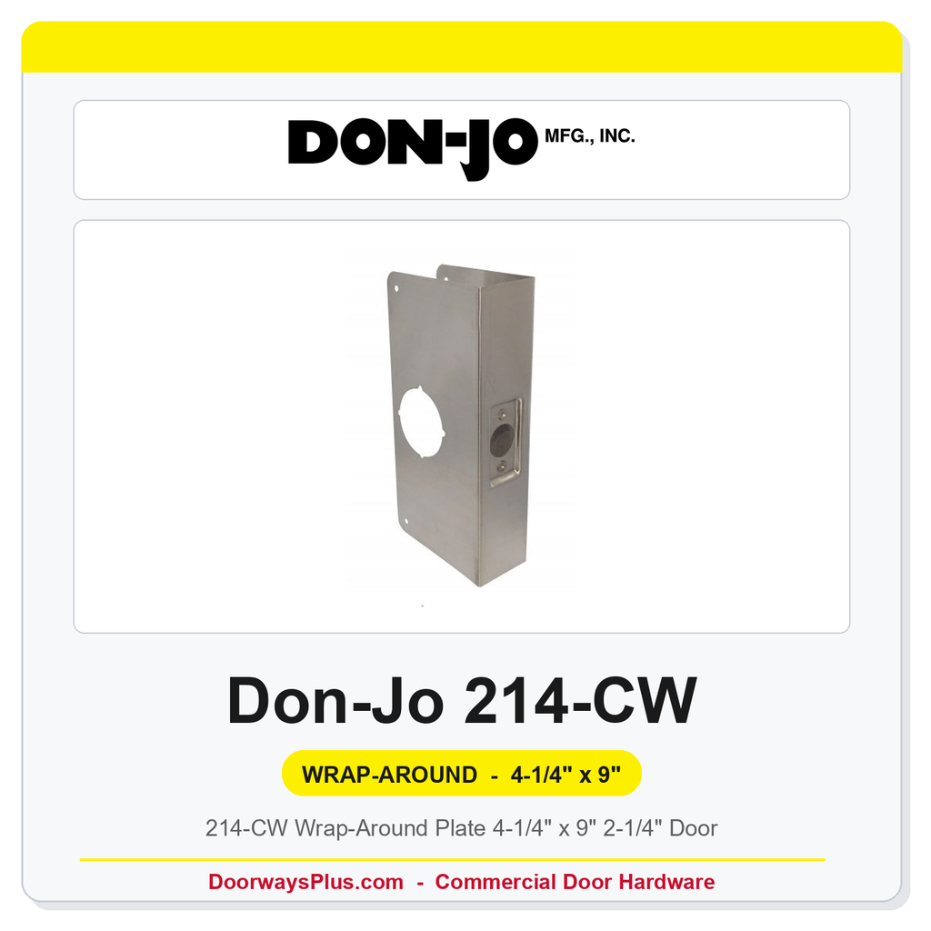 Don-Jo 214-CW Wrap-Around Plate 4-1/4" x 9" | 2-1/4" Door