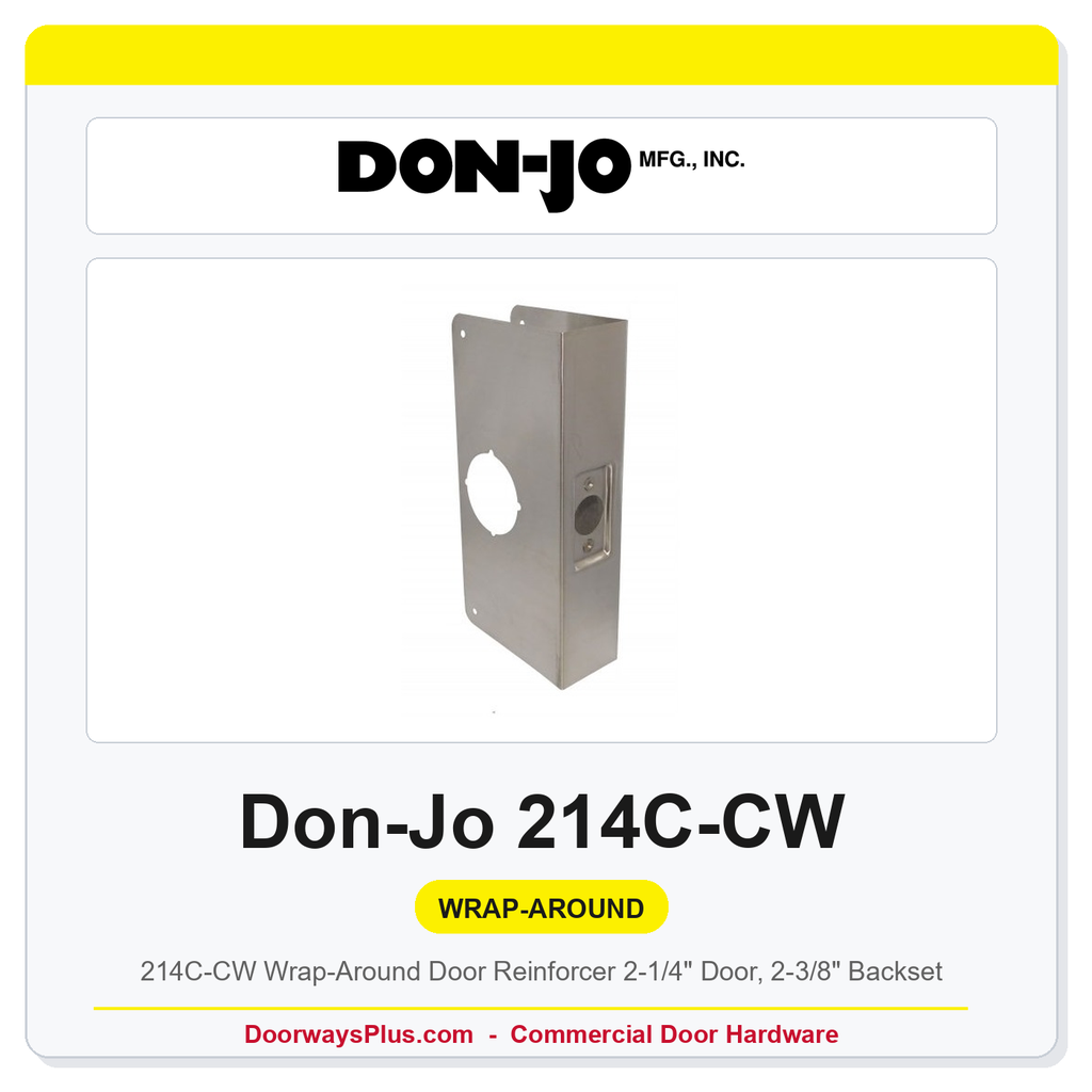 Don-Jo 214C-CW Wrap-Around Door Reinforcer | 2-1/4" Door, 2-3/8" Backset
