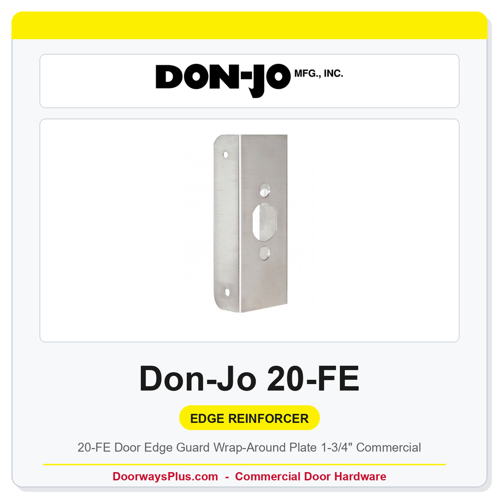 Don-Jo 20-FE Door Edge Guard | Wrap-Around Plate 1-3/4" Commercial