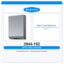 Bobrick 3944-152 Folded Towel Dispenser Module Series D