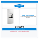 Bobrick B-36903 Paper Towel Dispenser and Waste Receptacle