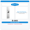 Bobrick B-3803 Recessed Paper Towel Dispenser and Waste Receptacle