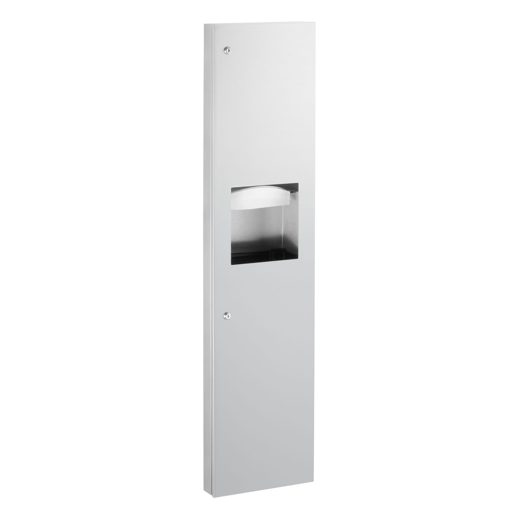 Bobrick B-38032 Semi-Recessed Paper Towel Disp., Waste Receptacle
