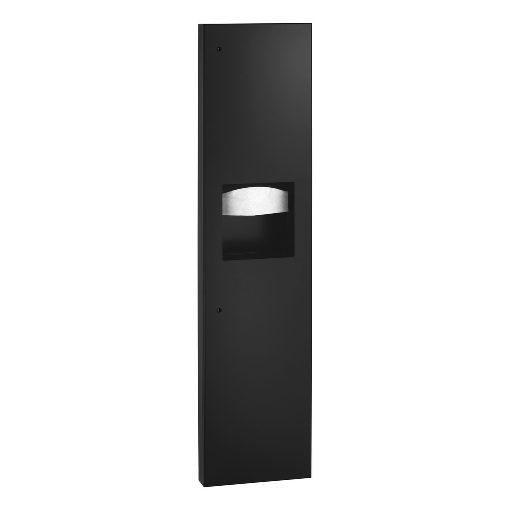 Bobrick B-38032.MBLK Semi-Recessed Paper Towel Dispenser and Waste Receptacle, Matte Black