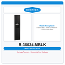Bobrick B-38034.MBLK Towel And Waste-4" (102Mm) Matte Black