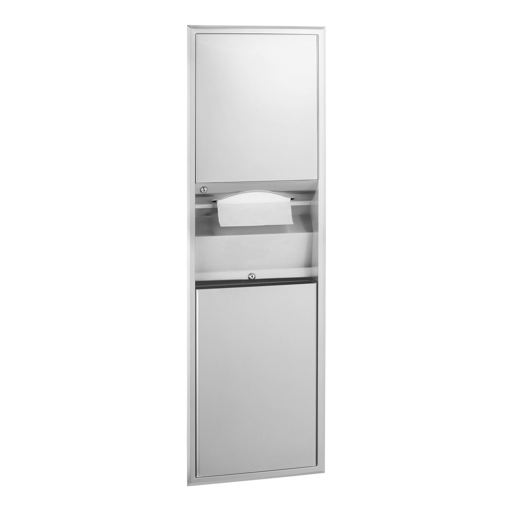 Bobrick B-3940 Recessed Convertible Paper Towel Dispenser/Waste Receptacle