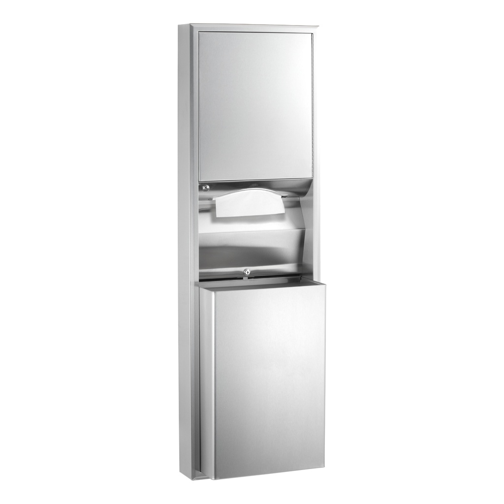 Bobrick B-3949 Convertible Surface-Mounted. Paper Towel Disp./Waste Recep.-12-Gal.