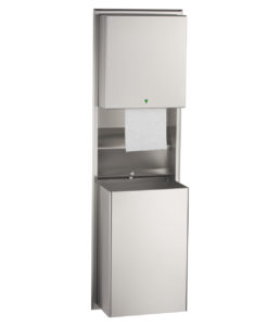 Bobrick B-39747 Recessed Automatic, Universal Roll Paper Towel Dispenser / Waste Receptacle-18-Gal.