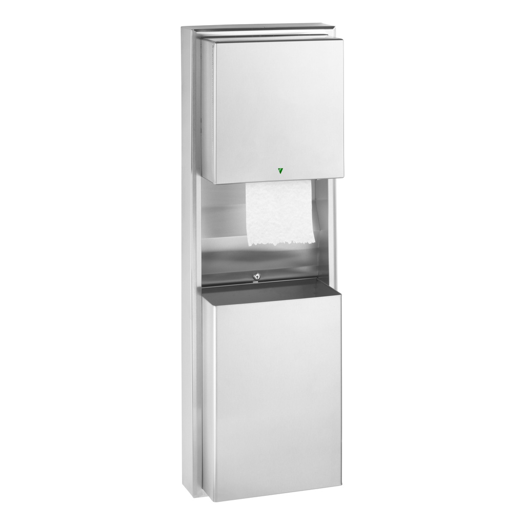 Bobrick B-3979 Surface-Mounted Convertible Paper Towel Dispenser/Waste Receptacle