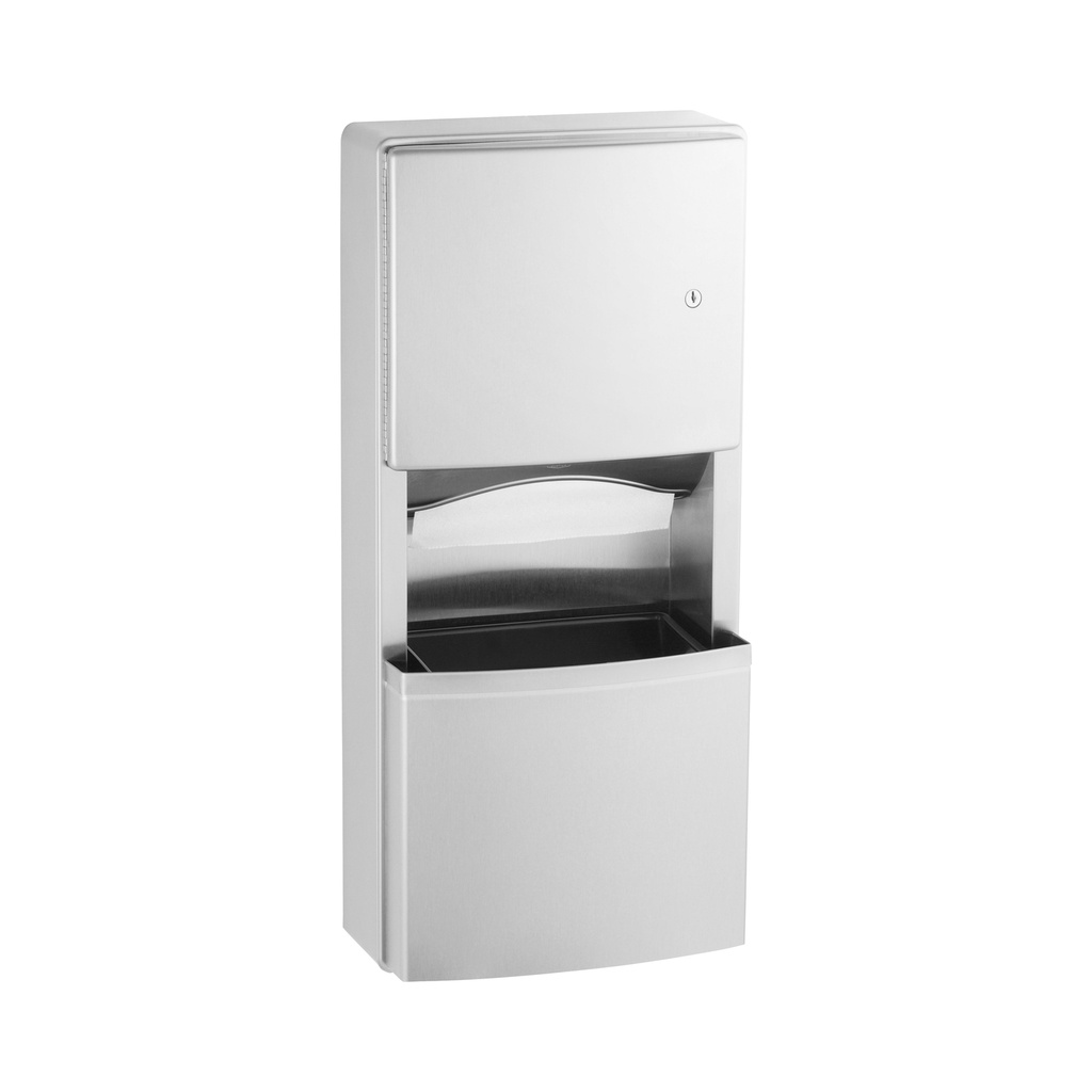 Bobrick B-43699 Surf.-Mtd. Paper Towel Disp., Waste Recep., 2.6-Gal.